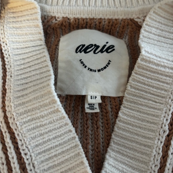 Aerie Brown and White Striped Sweater - Picture 2 of 2